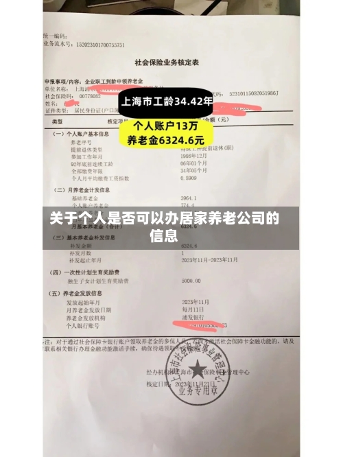 关于个人是否可以办居家养老公司的信息-第1张图片